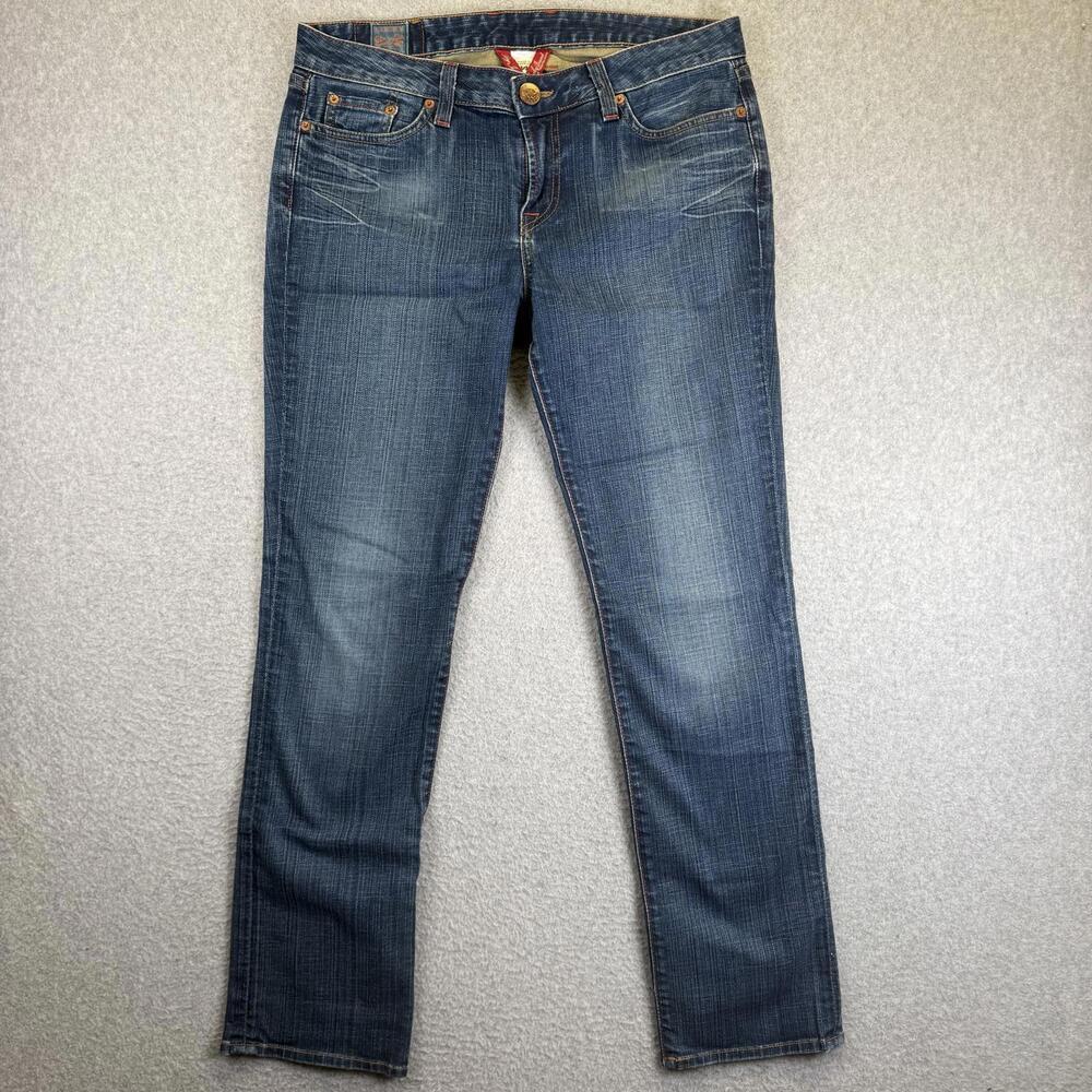Lucky Brand womens Size 14/32 R Medium Wash Blue Lola Straight Leg Jeans USA